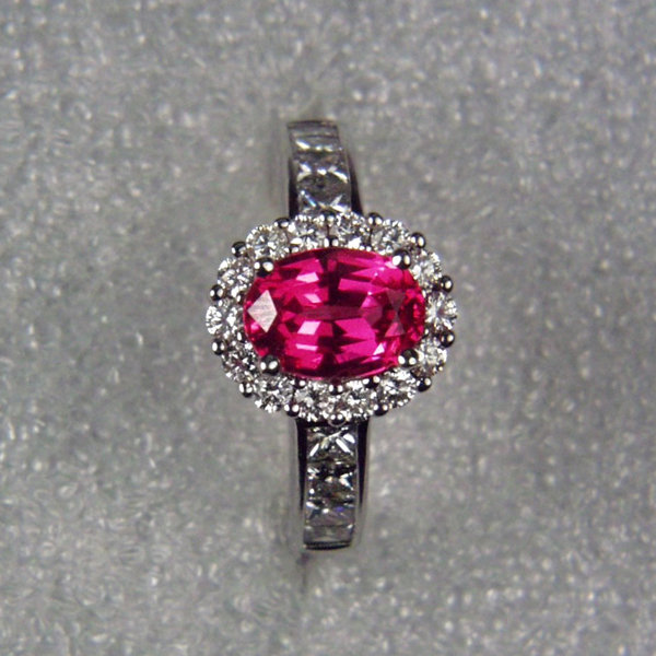 Special Quality! Mahenge Spinel 18kt Diamond Ring GL Litnon.com