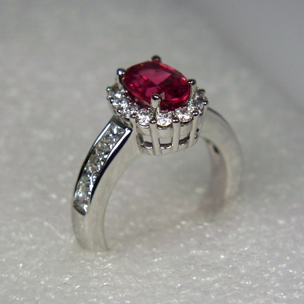 Special Quality! Mahenge Spinel 18kt Diamond Ring GL Litnon.com