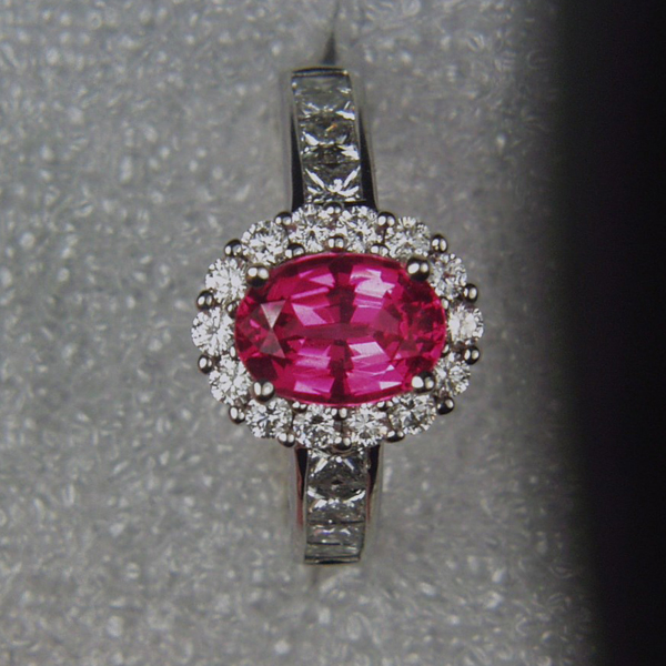 Special Quality! Mahenge Spinel 18kt Diamond Ring GL Litnon.com