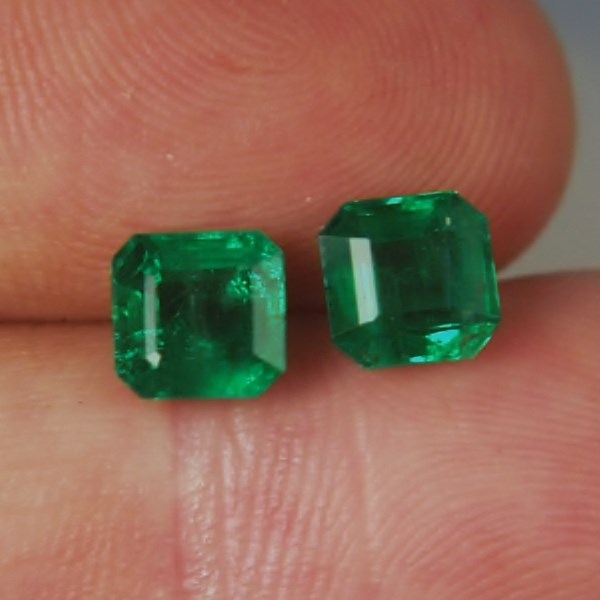 Fine Rich Color Natural Zambian Emerald Pair 3.05 ct  Litnon.com