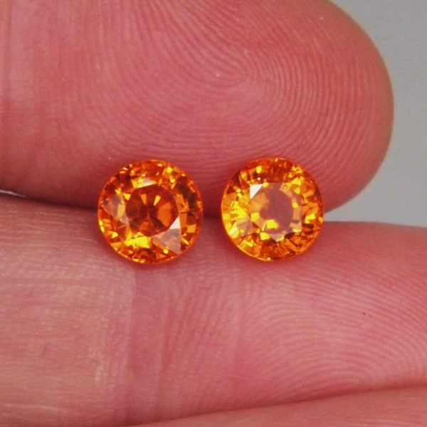 Color and Fire Mandarin Spessartite Garnet Pair 4.31 ct tw  Litnon.com