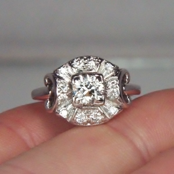 Antique ~ Vintage Platinum European Cut Diamond Ring  Litnon.com