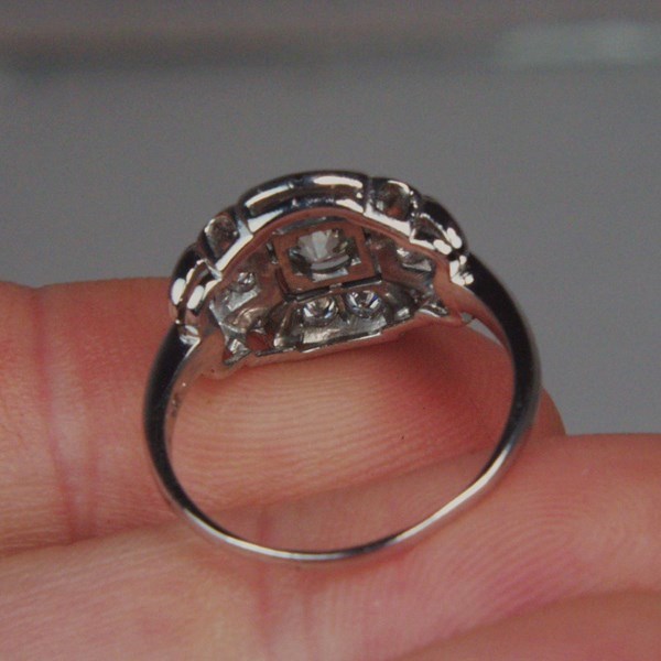 Antique ~ Vintage Platinum European Cut Diamond Ring  Litnon.com