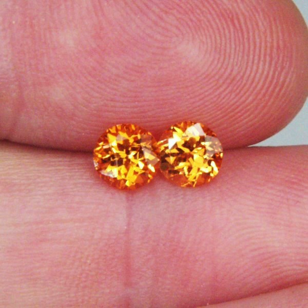 Color & Fire!  Mandarin Spessartite Garnet Pair 1.98 ct tw  Litnon.com