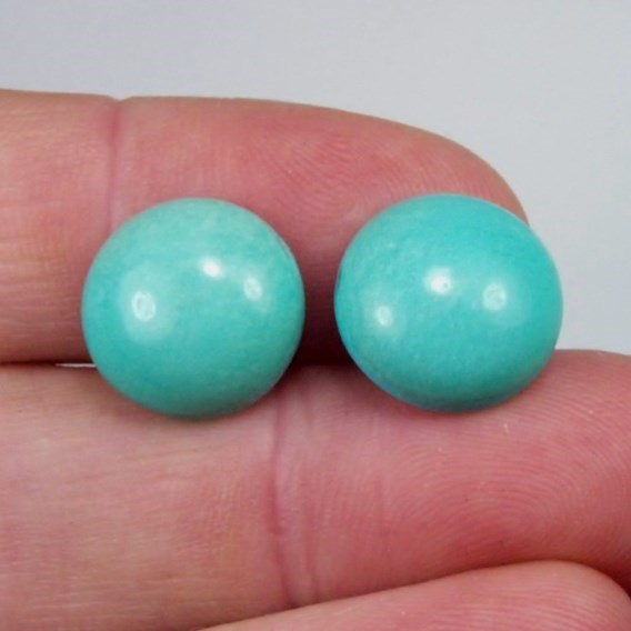 Old Stock! Natural Sleeping Beauty Turquoise Arizona Pair 20.48 ct GL Litnon.com