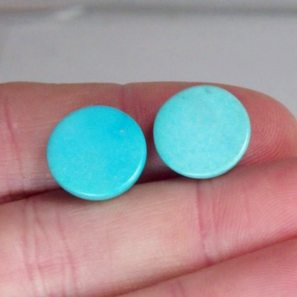 Old Stock! Natural Sleeping Beauty Turquoise Arizona Pair 20.48 ct GL Litnon.com