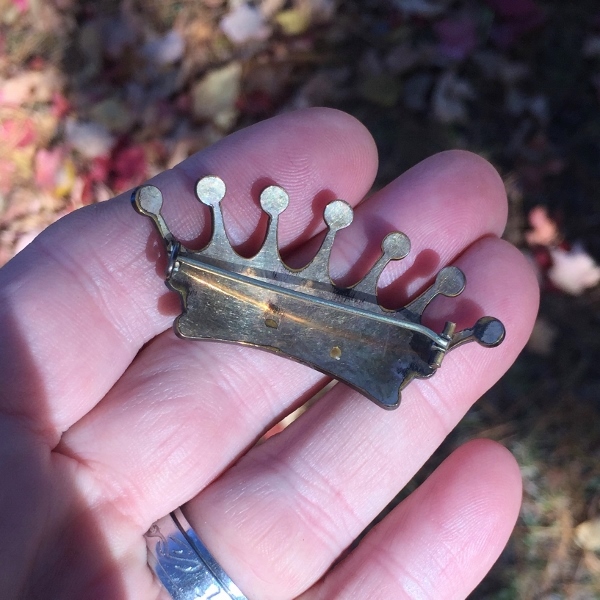  Victorian Bohemian Garnet Crown Pin Checholslovakia  Litnon.com