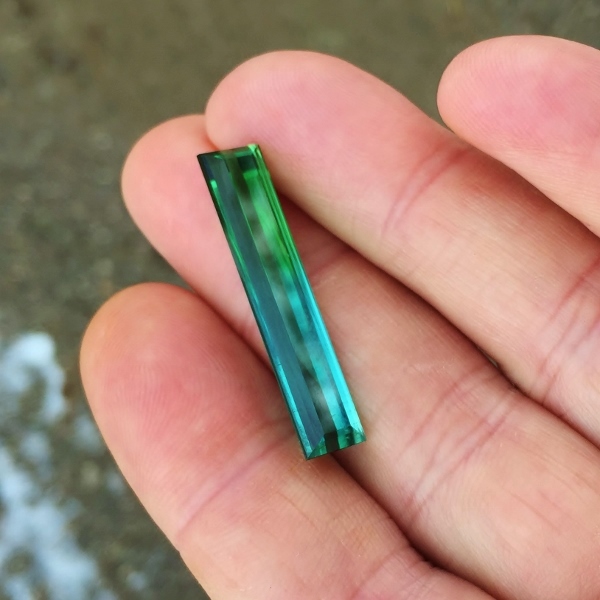 Bi Color! Blue - Green Tourmaline Afghanistan 15.09 ct GL Litnon.com