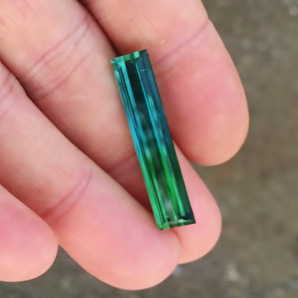 Bi Color! Blue - Green Tourmaline Afghanistan 15.09 ct GL Litnon.com