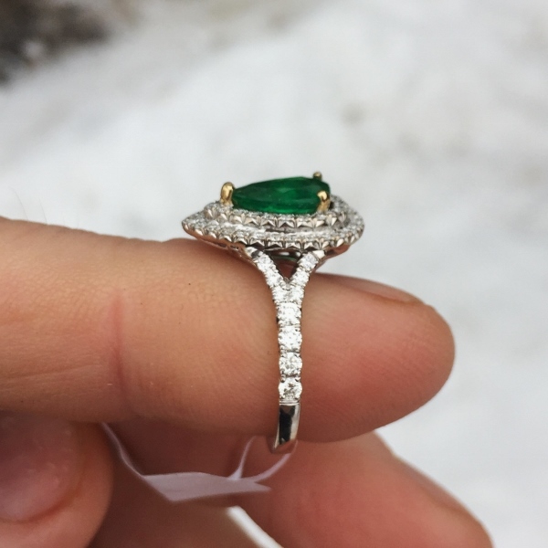 Quality Zambian Emerald Diamond 18kt Ring  Litnon.com