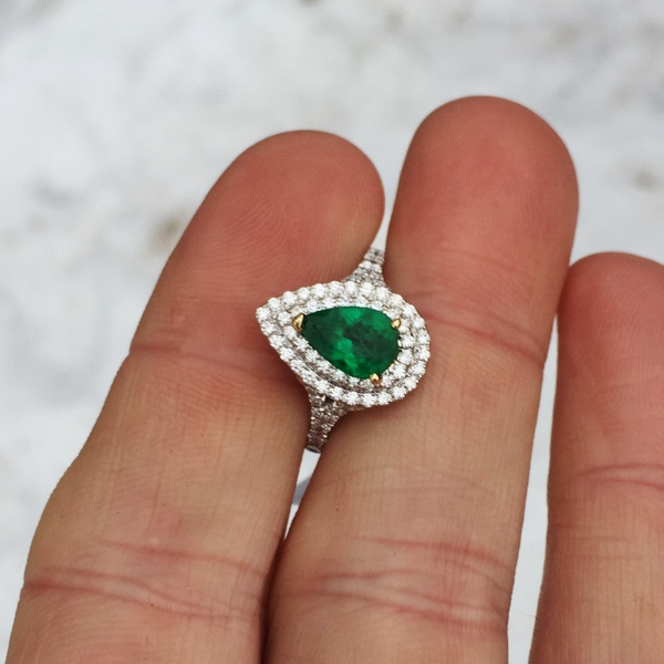 Quality Zambian Emerald Diamond 18kt Ring  Litnon.com