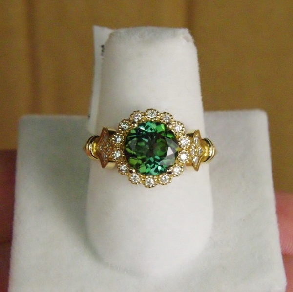 Natural Brazil Tourmaline and Diamond 14 kt Ring 2.64 ct  Litnon.com