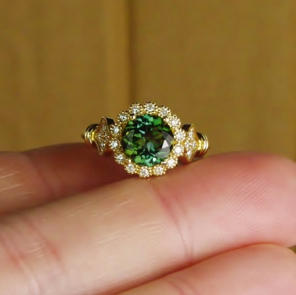 Natural Brazil Tourmaline and Diamond 14 kt Ring 2.64 ct  Litnon.com
