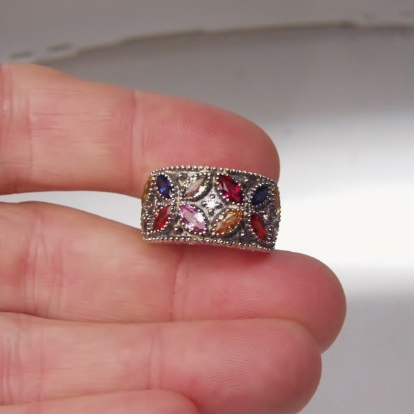 USA Made! Sterling Silver Sapphire and Diamond Accent Ring  Litnon.com