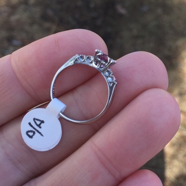 Antique ~ Vintage Pink Sapphire and Diamond Platinum Ring  Litnon.com