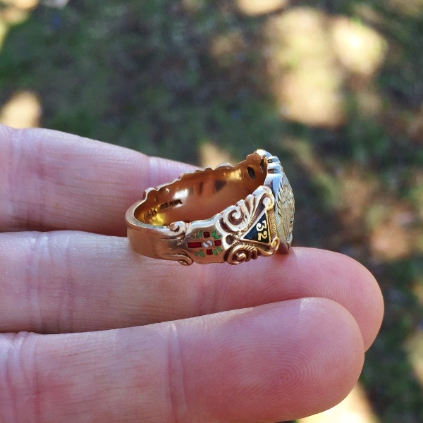 Vintage 14kt Gold and Palladium 32nd Degree Masonic Diamond Ring  Litnon.com