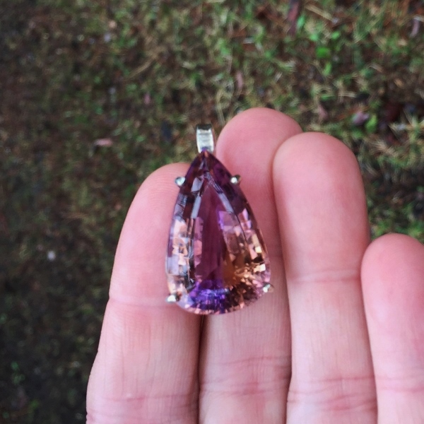 USA Hand Made! Sterling Silver Ametrine Pendant 35 carats!  Litnon.com
