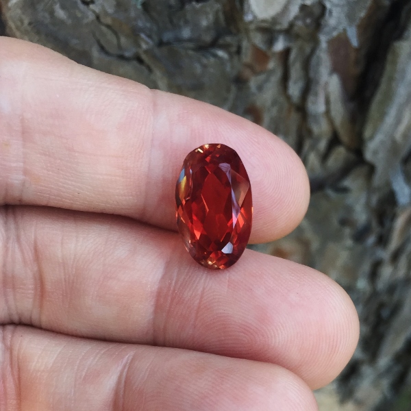 Big! American Gem! Orange Red Oregon Sunstone  9.43 ct GL Litnon.com