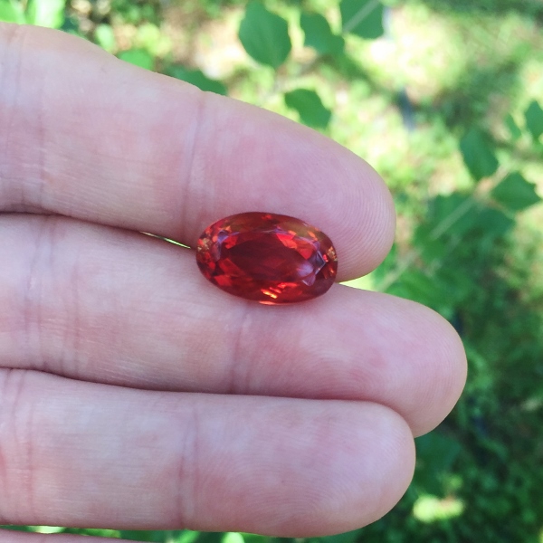Big! American Gem! Orange Red Oregon Sunstone  9.43 ct GL Litnon.com