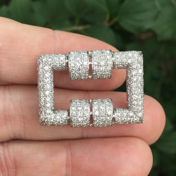 Vintage 14 karat White Gold Diamond Brooch 2.50 carats  Litnon.com