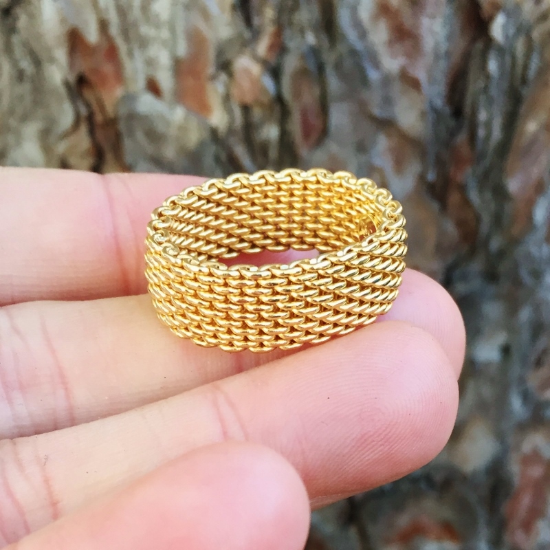 Vintage! Tiffany & Co. 18 Karat Gold Mesh Band GL  Litnon.com