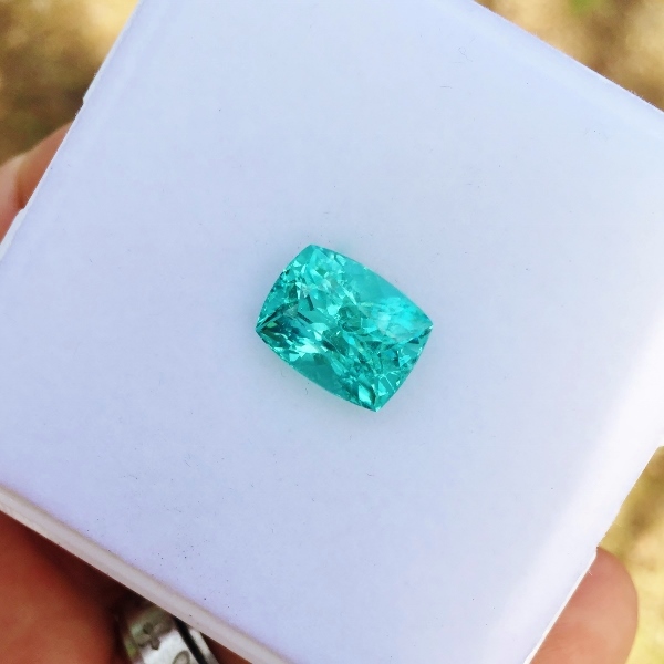 Special Color Blue-Green Afghan Tourmaline 7.64 ct GL Litnon.com