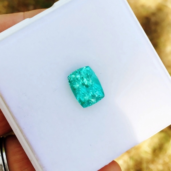 Special Color! Blue-Green Afghan Tourmaline 7.64 ct GL Litnon.com