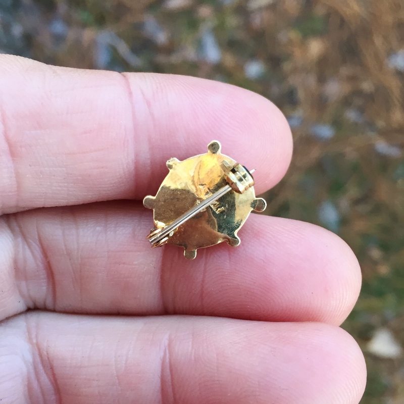Antique 14 Karat Enamel Lady Bug Pin From Italy  Litnon.com