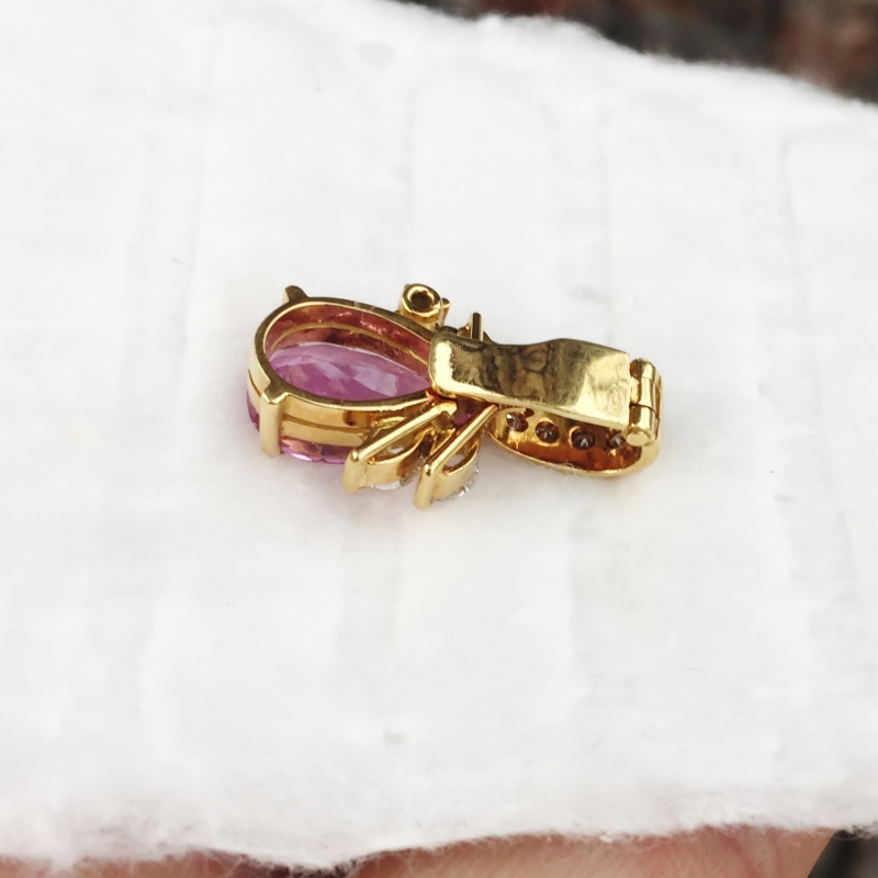 Rare Color 2.90 carat Ouro Preto Imperial Topaz 18kt Enhancer  Litnon.com