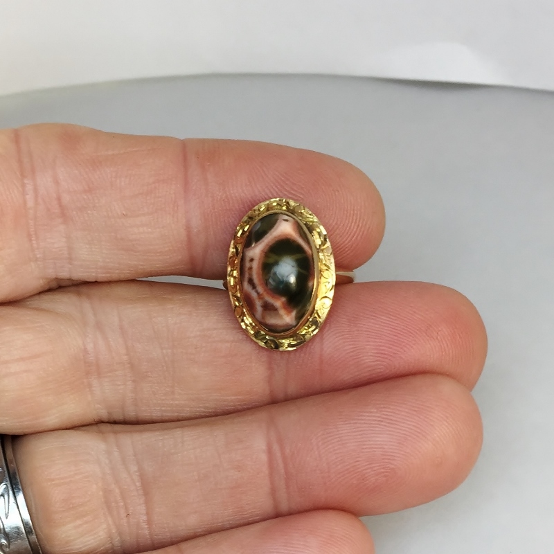 Antique Natural Gem Grade Lake Superior Thompsonite 14 kt Ring  Litnon.com