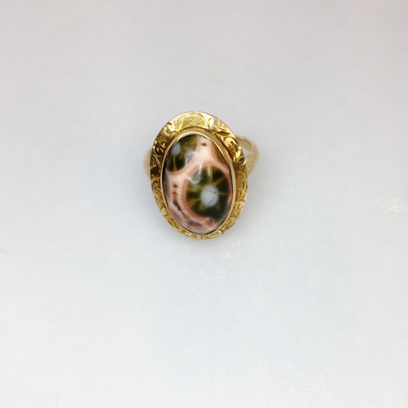 Antique Natural Gem Grade Lake Superior Thompsonite 14 kt Ring  Litnon.com