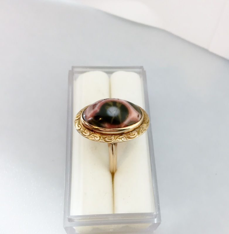 Antique Natural Gem Grade Lake Superior Thompsonite 14 kt Ring  Litnon.com