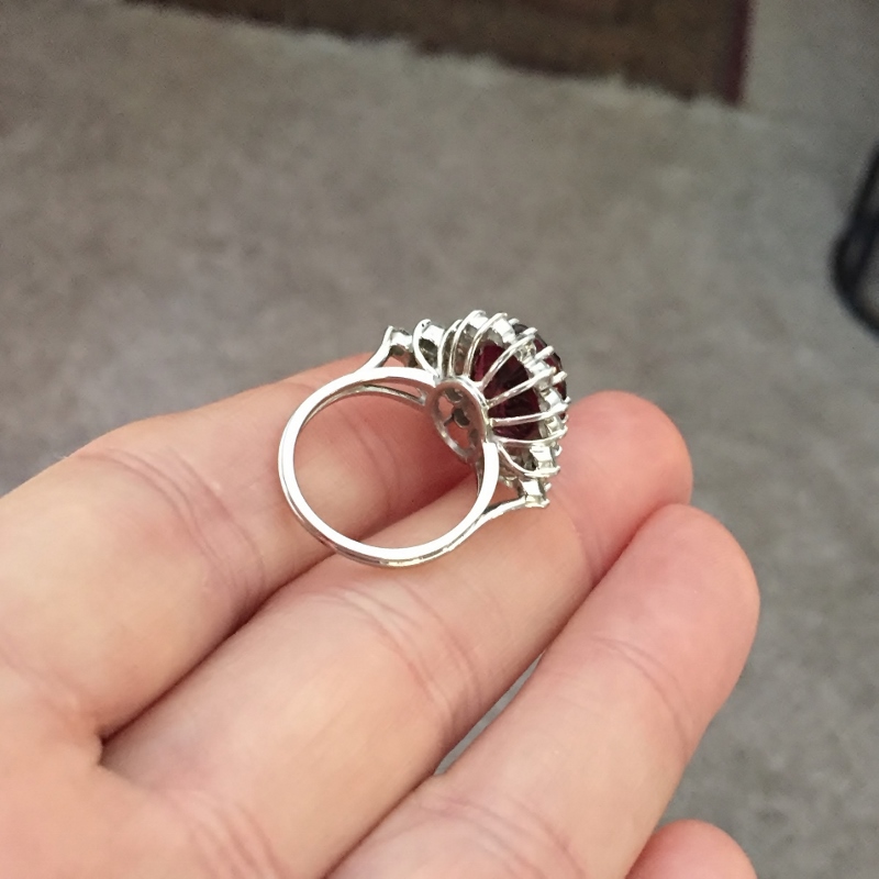 Quality & Value! Fine Platinum Rhodolite Garnet Diamond Ring  Litnon.com