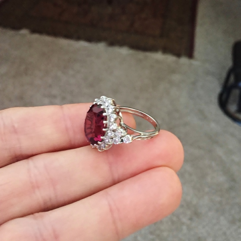 Quality & Value! Fine Platinum Rhodolite Garnet Diamond Ring  Litnon.com
