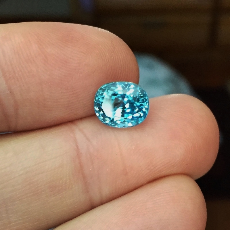 Big & Bold!  Natural Blue Zircon Cambodia  5.68 ct GL Litnon.com