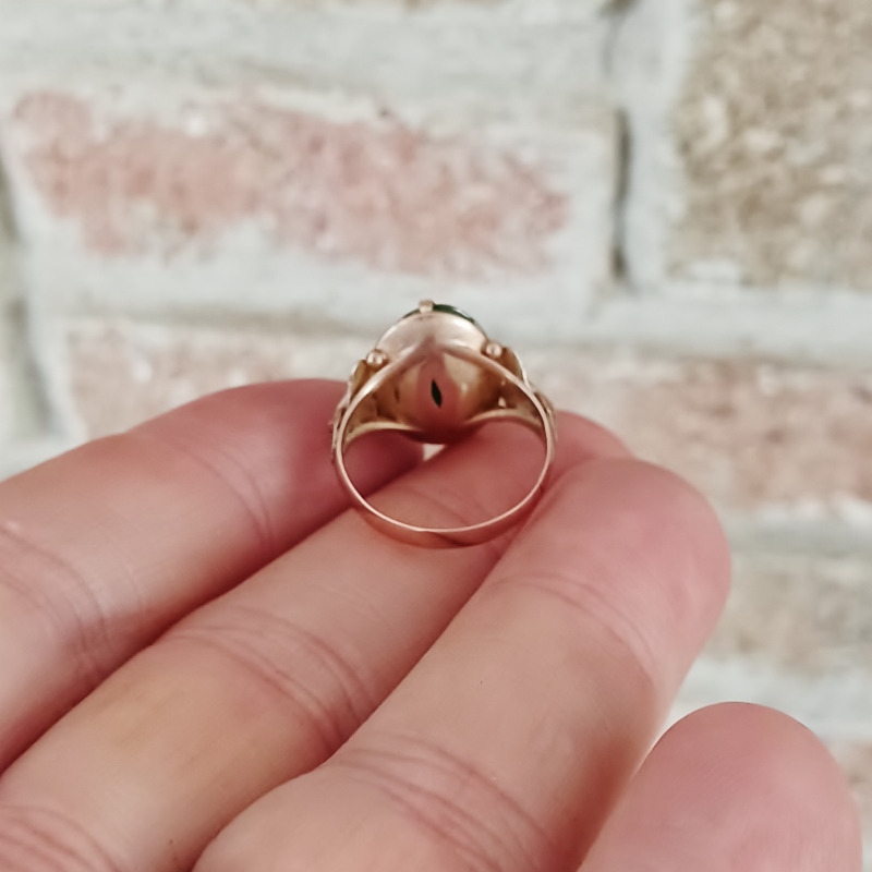 Antique Natural Green Jadeite 10kt Ring  Litnon.com