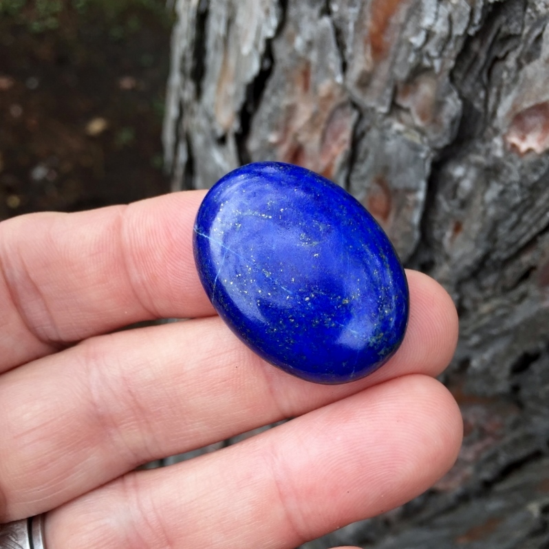 Awesome Color Big 60 ct Lapis Lazuli Pyrite Cab Afghanistan  Litnon.com
