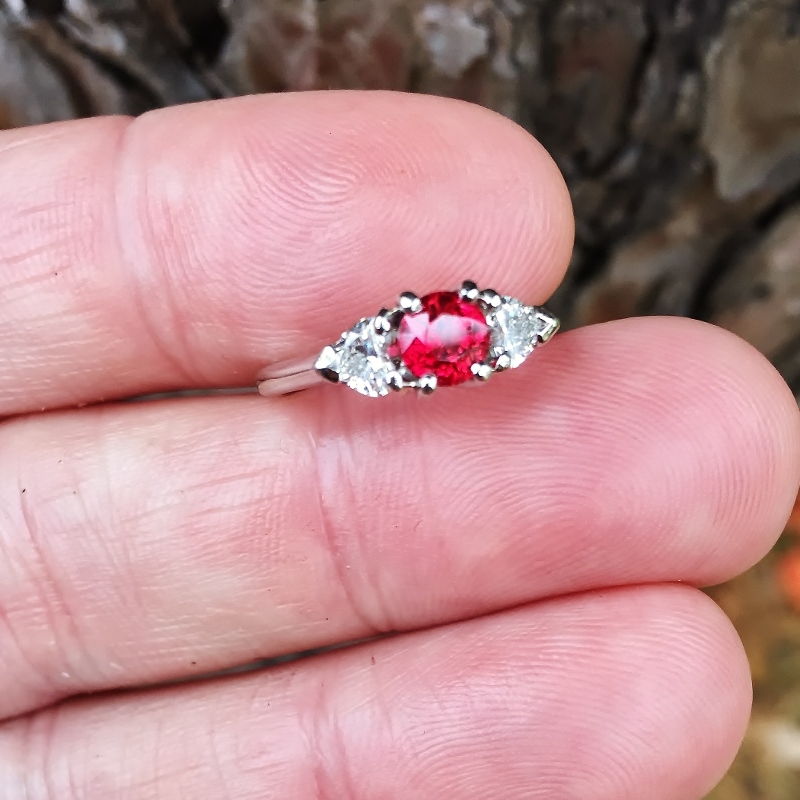 Quality Special Burmese Ruby and Heart Shape Diamond Platinum Ring  Litnon.com