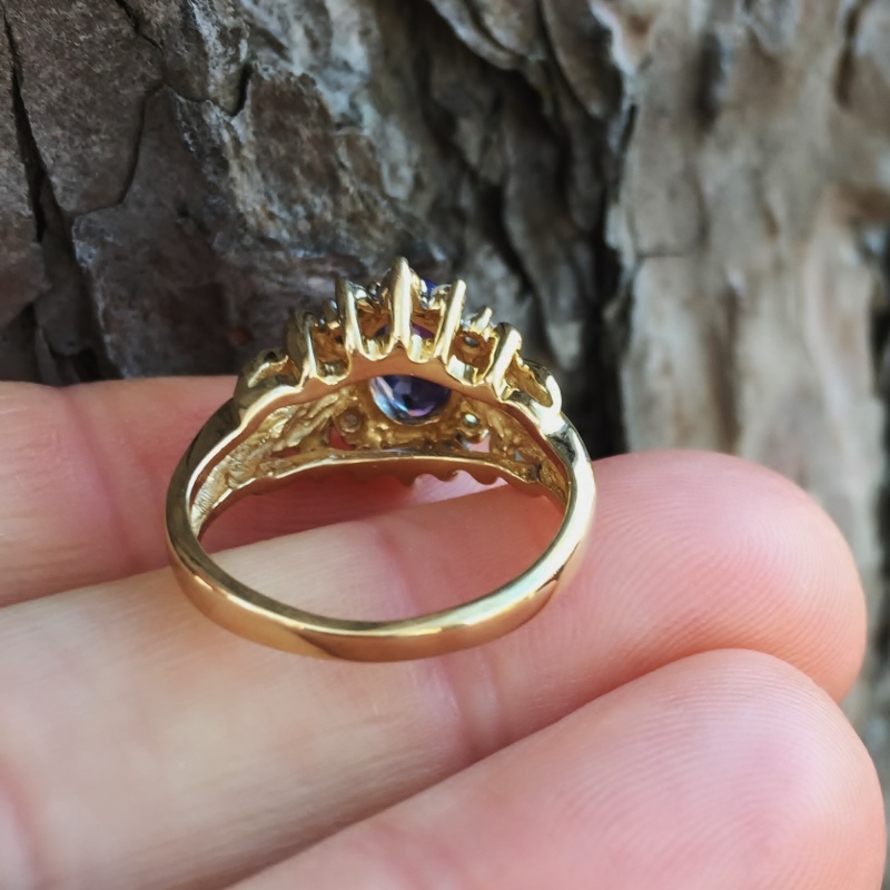 Estate Levian Natural Tanzanite Diamond Ring 14kt YG  Litnon.com