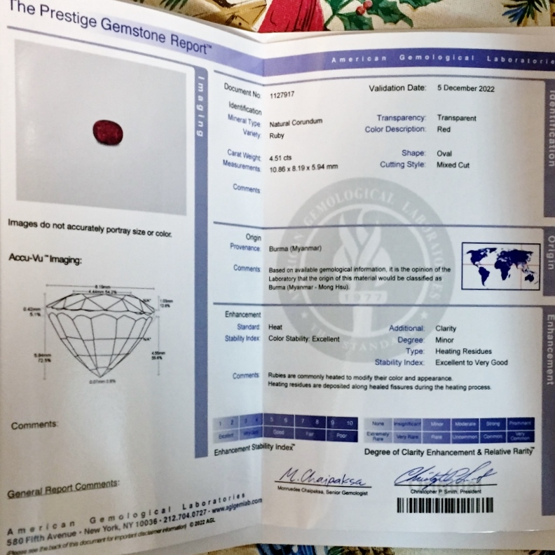 AGL Certified! Natural Burmese Ruby 4.51 ct  Litnon.com