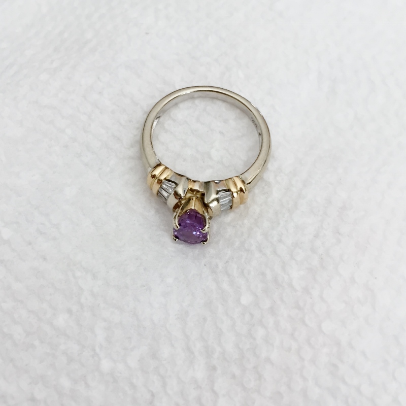  Pretty! Natural Ceylon Purple Sapphire Diamond Ring 14kt   Litnon.com