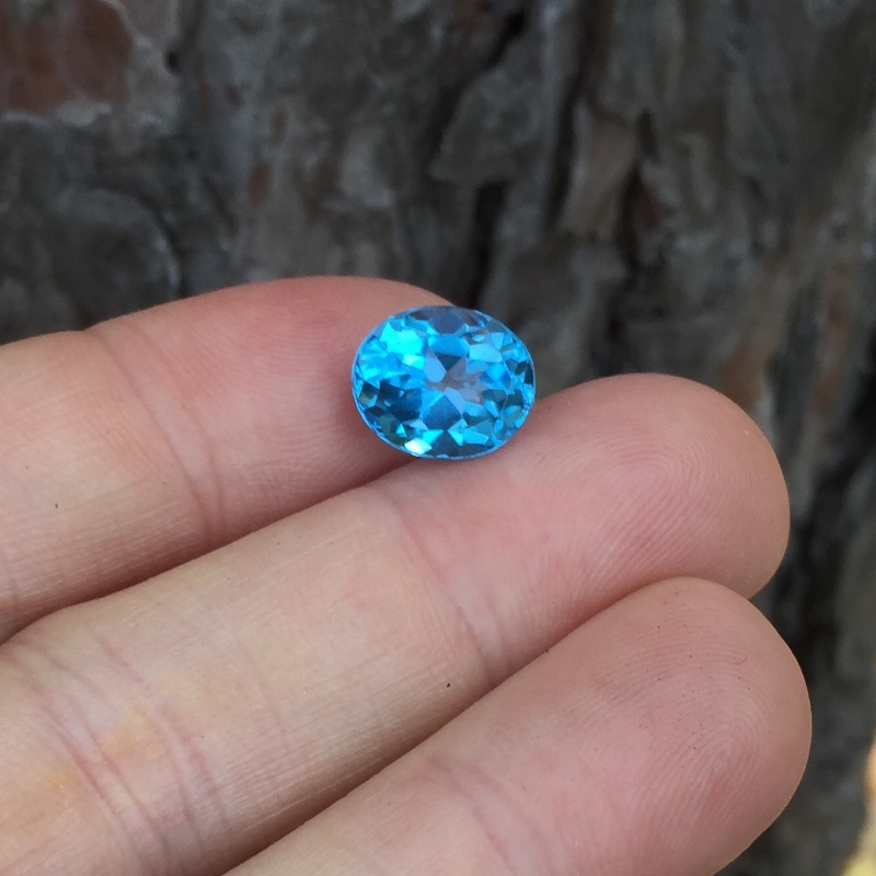 USA Cutting!  Rich Color Swiss Blue Topaz 6.32 ct  Litnon.com