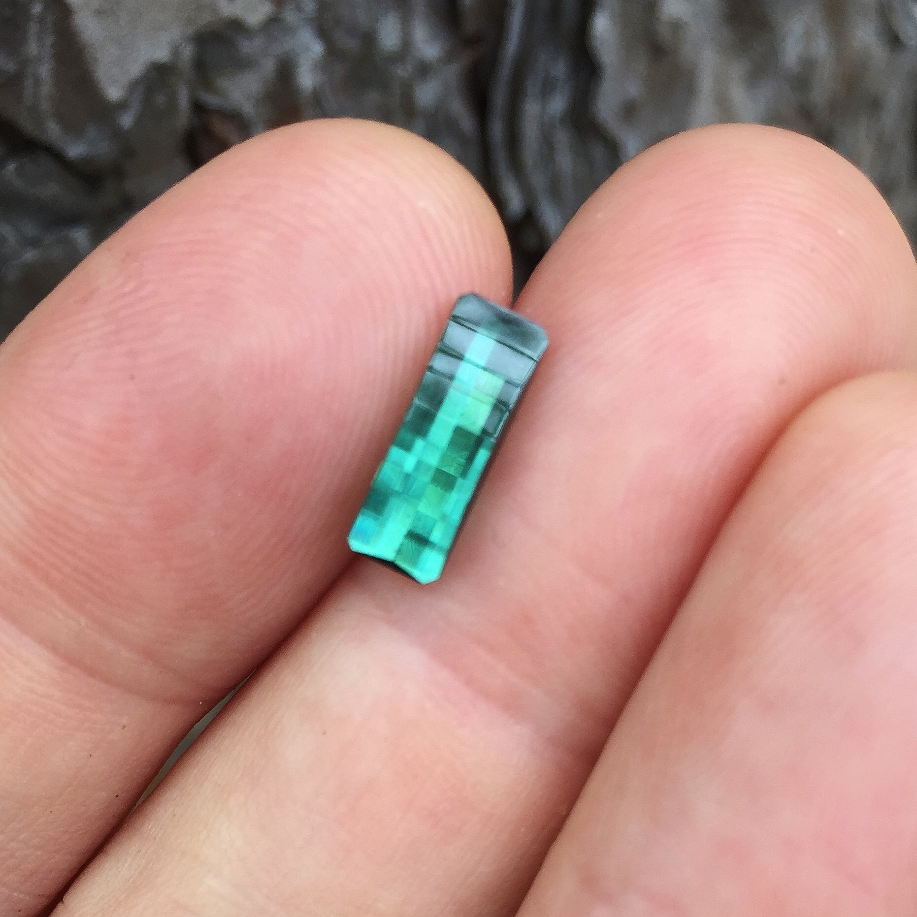 Opposed Bar Cut Natural Green Tourmaline Nigeria 2.06 ct GL Litnon.com