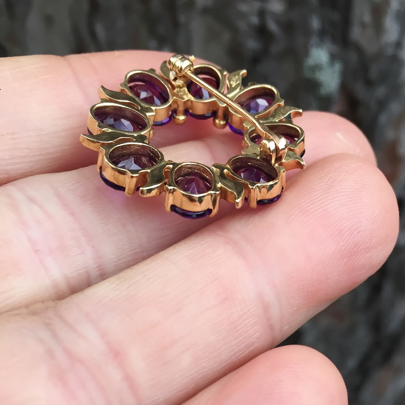 Vintage! Special Quality 14 karat Amethyst Brooch  Litnon.com