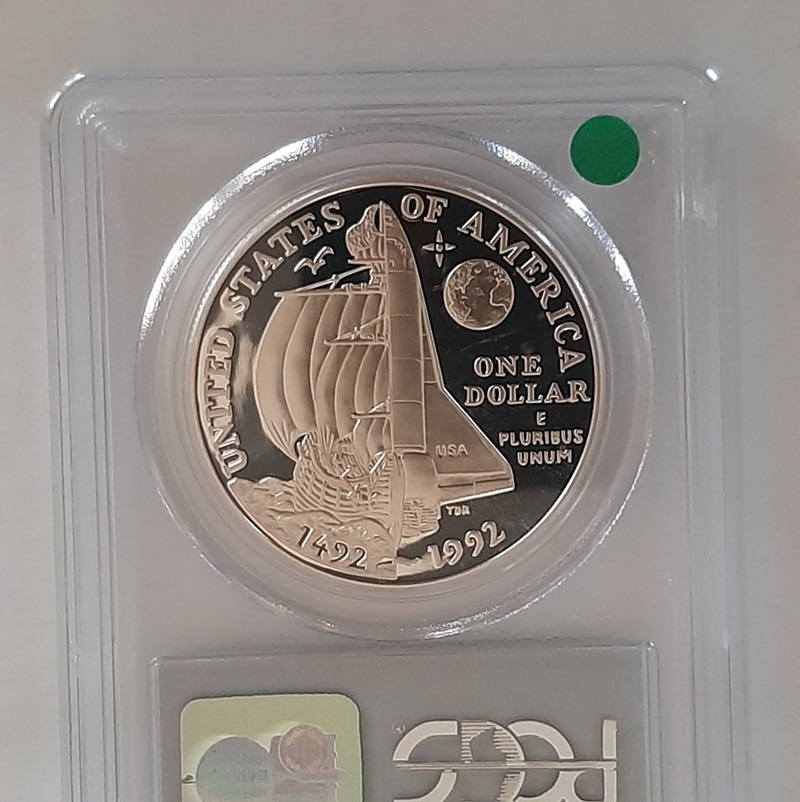 Columbus Silver Dollar PCGS PR69DCAM 1992-P  Litnon.com