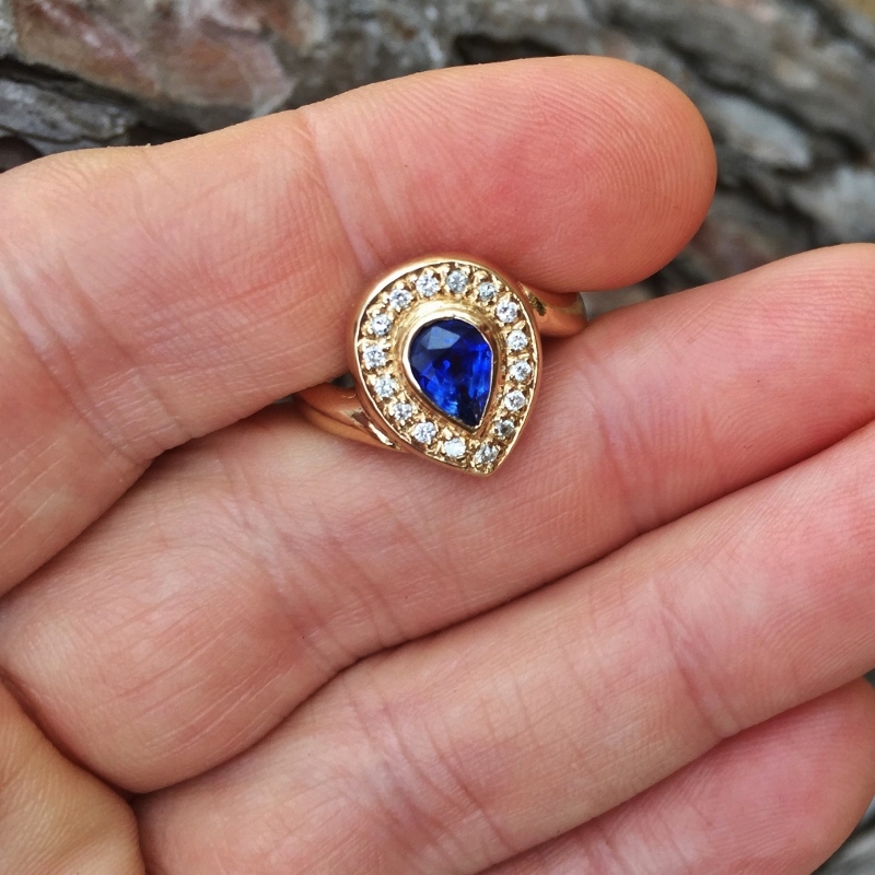  Fine Color! Ceylon Sapphire Diamond 14 kt Ring  Litnon.com