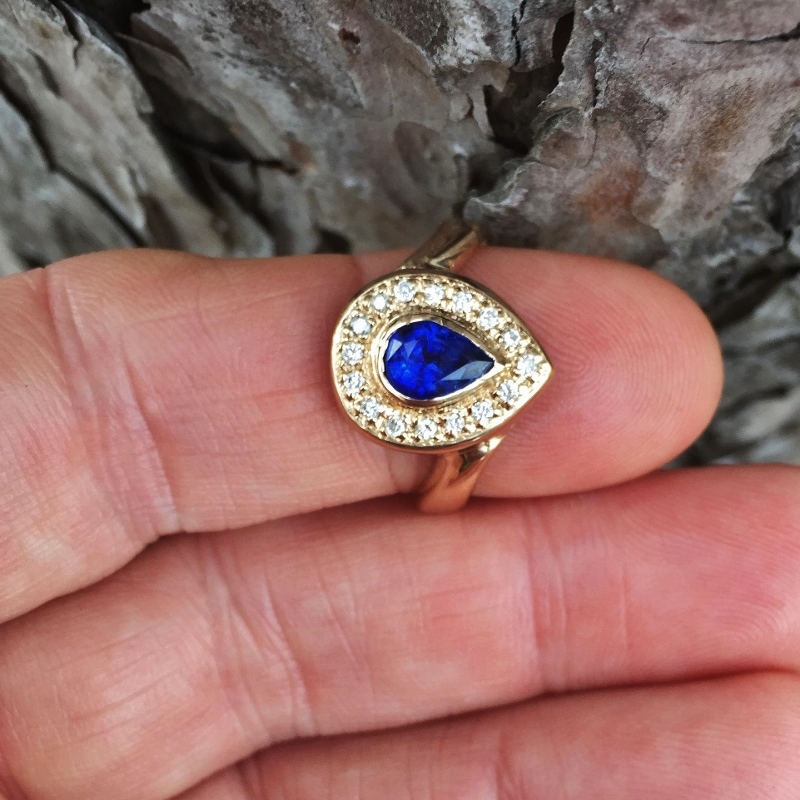  Fine Color! Ceylon Sapphire Diamond 14 kt Ring  Litnon.com
