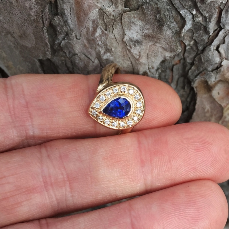  Fine Color! Ceylon Sapphire Diamond 14 kt Ring  Litnon.com
