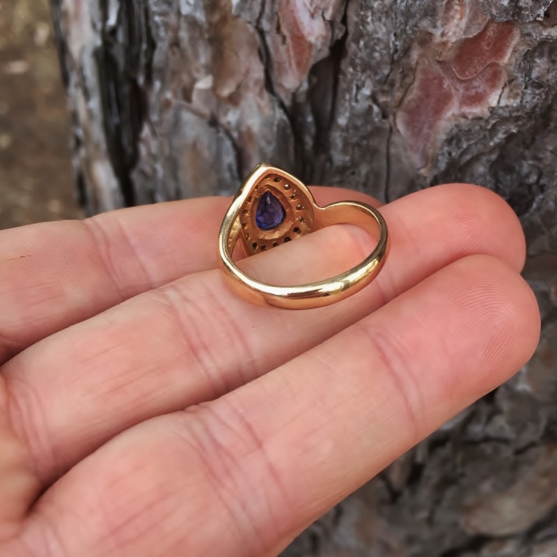  Fine Color! Ceylon Sapphire Diamond 14 kt Ring  Litnon.com