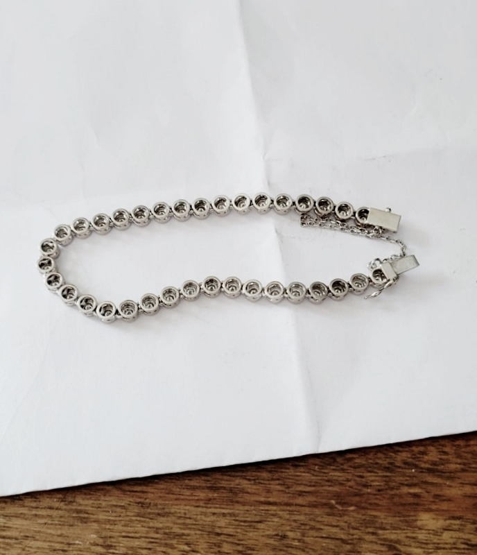 Quality! 3.5 Carat  Diamond Tennis Bracelet 18kt Gold GLI  Litnon.com